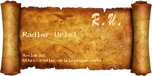 Radler Uriel névjegykártya